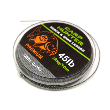 Тонущий шок лидер CarpHunter PREMIUM 45lb (22кг) 10м (grey camo)-2