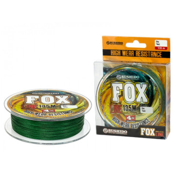 Плетеный шнур BUSHIDO FOX LINE Х-4 (135м) (тёмно-зеленый)