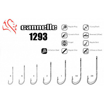 Крючок Cannelle 1293 N (никель, две бородки на цевье, удлиненное цевье, кованный)-1