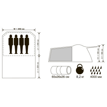 Палатка четырехместная 