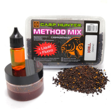 Методный микс пеллетсов CarpHunter Method mix Pellets + Fluoro + Liquid-1