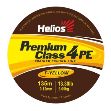 Шнур плетеный Helios PREMIUM CLASS 4 PE BRAID Fluorescent Yellow (92 м)