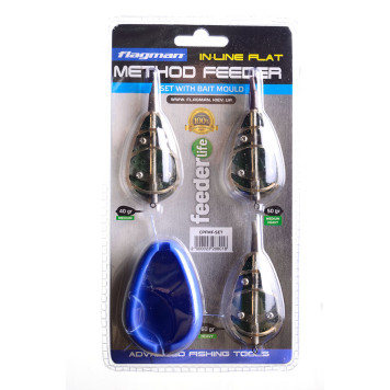 Hабор кормушек Flagman Method 40gr+50gr+60gr+Mould-1