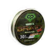 Шок лидер Carp Pro Diamond Shock Braid PE X8 30lb 25м 0.20мм Camo Brown