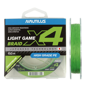 Шнур Nautilus X4 Light game Braid Chartreus 150м