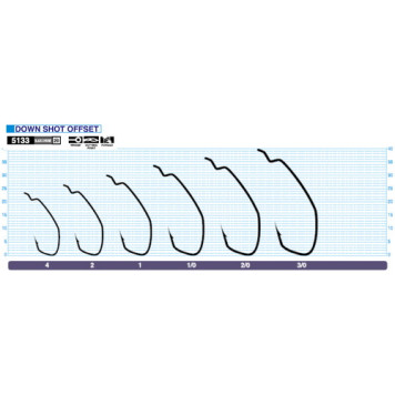 Крючок офсетный OWNER Down Shot Offset 5133-1